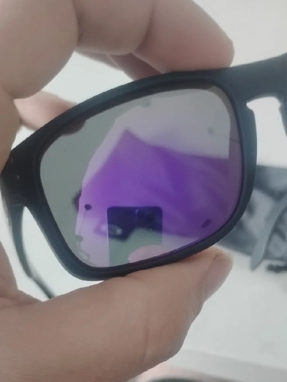 Oakley Black Frame Holbrook Sunglasses with Purple Mirror Lenses